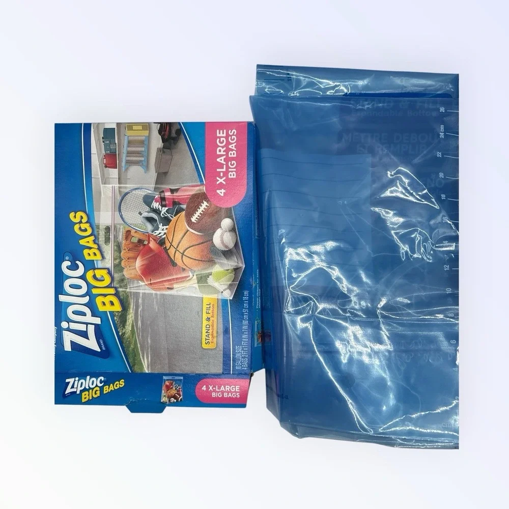 Ziplock Big Bags Pack XL Stand And Fill‎ 10 Gallon Expandable Bottom 1 BAG ONLY